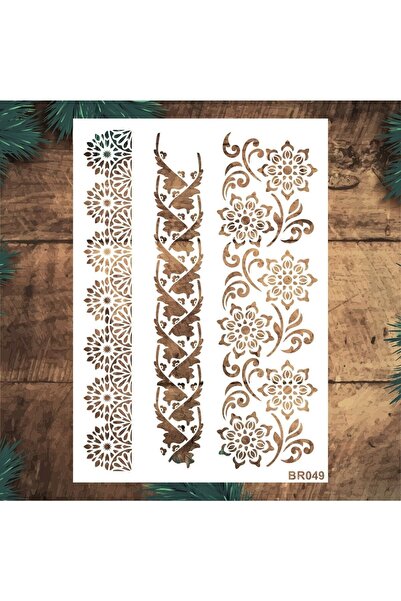 Stencil tasarım Stencil Tasarım Br049 - Dekoratif Duvar, Eşya,kumaş Boyama Şa...