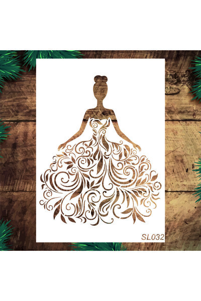 Stencil tasarım Stencil Tasarım Sl032 Gelin Siluet- Dekoratif Duvar, Fayans V...