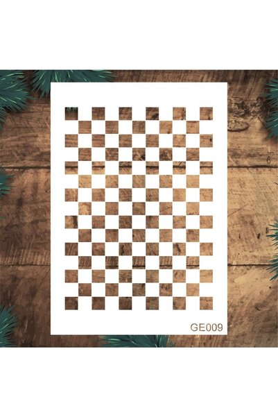 Stencil tasarım Stencil Tasarım Ge009 Dama Deseni - Dekoratif Duvar Ve Eşya B...