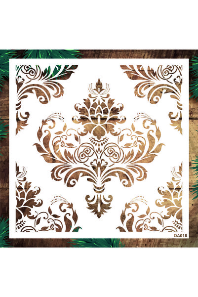 Stencil tasarım Stencil Tasarım Da018 Damask- Dekoratif Duvar, Fayans Ve Eşya...