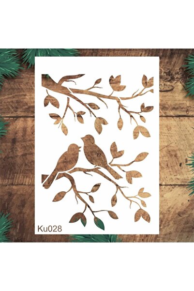 Stencil tasarım Stencil Tasarım Ku028 Duvar Ahşap Cam Boyama Deseni
