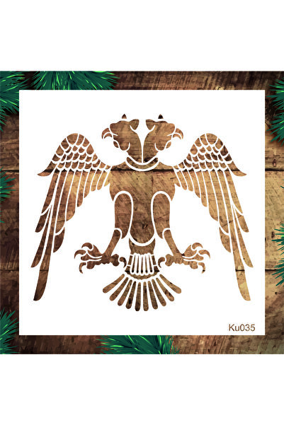 Stencil tasarım Stencil Tasarım Ku035 Çift Başlı Kartal
