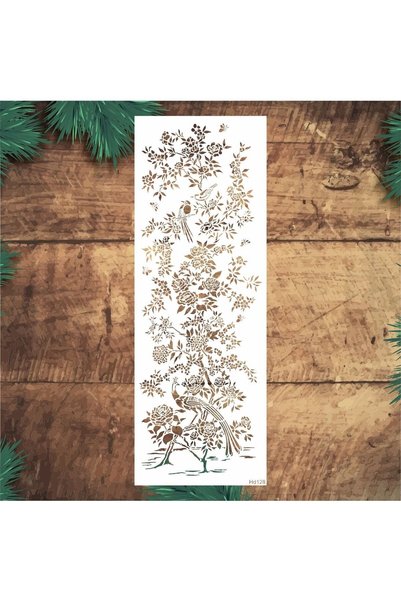 Stencil tasarım Stencil Tasarım Hd128 Kuşlu Duvar Desen- Dekoratif Duvar, Eşy...