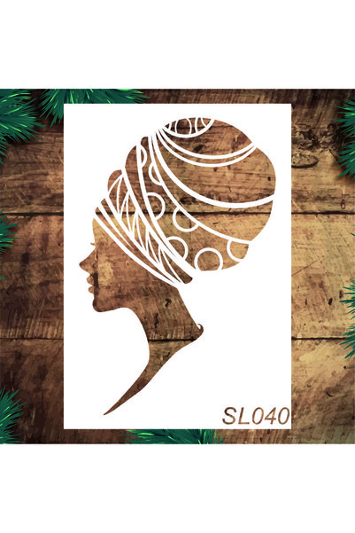 Stencil tasarım Stencil Tasarım Sl040 Etnik Kadın- Dekoratif Duvar, Fayans Ve...