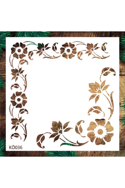 Stencil tasarım Stencil Tasarım Kö036 Köşe Desen- Dekoratif Duvar, Fayans Ve ...