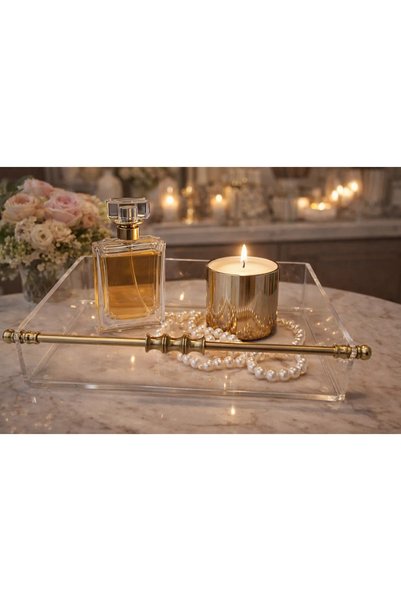 SAYA HOME 6 MM BÜYÜK BOY MAT GOLD HALKALI KULPLU PLEKSİ ORGANİZER