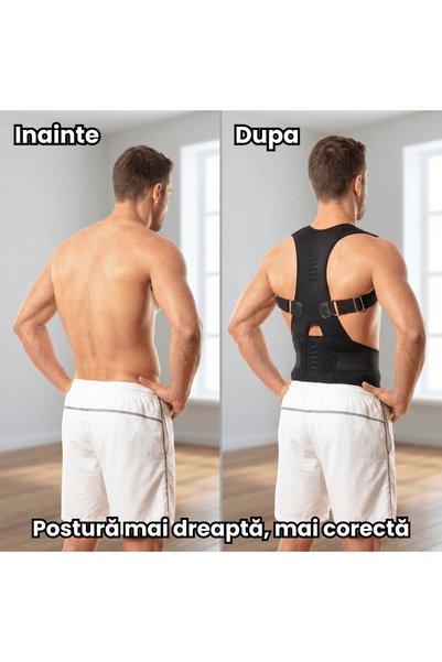 HASEPE Corector Postura Reglabil, Centura Spate Ortopedica, Suport Lombar, Corectie Postura Zilnica S/M