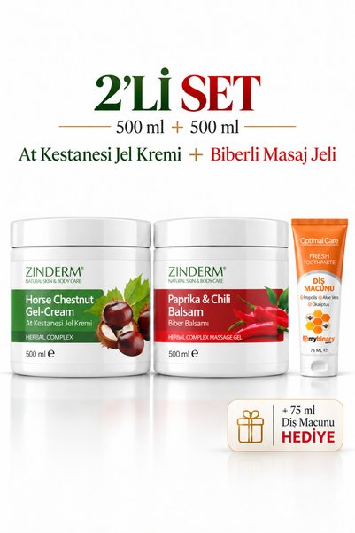 zinderm Biberli Masaj Kremi, Biberli Balsam Masaj Jeli 500 ml ve At Kestanesi...