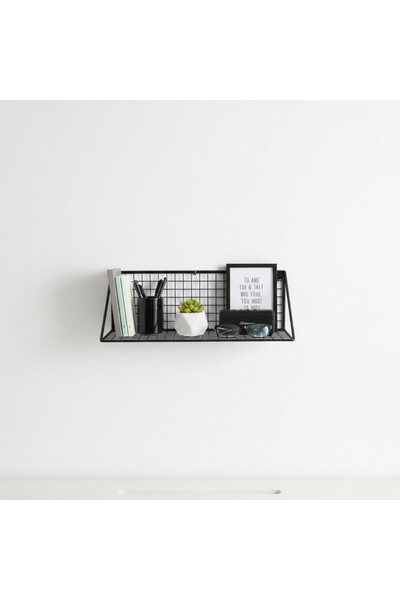 GO DEKOR İskandinav YENİ 32x25x15 Çok Amaçlı Duvar Rafı/Çiçeklik/ (siyah Renk)