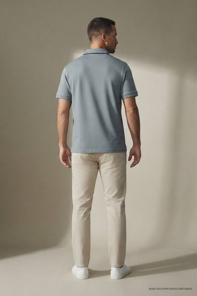 Maccali Tricou cu guler polo Comfort Fit cu model albastru pentru bărbați