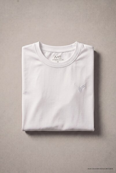 Maccali Men's Trend Crew Neck Basic White T-Shirt