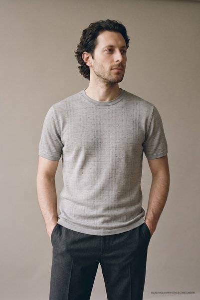 Maccali Tricou pentru bărbați Trend Relax Fit cu model Gri in