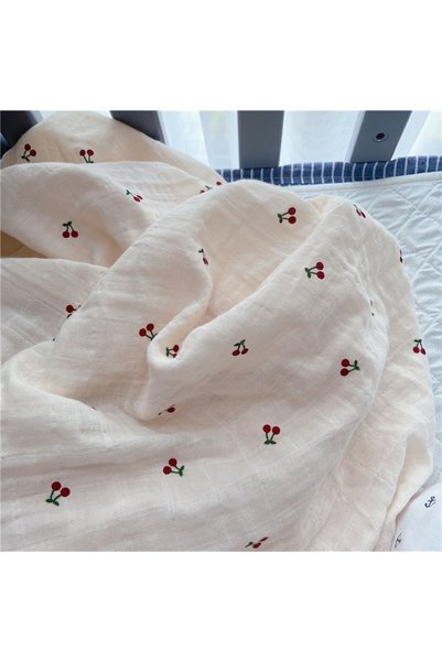 Choice 120X120cm cherry Baby Swaddle Wrap Cotton Muslin Blankets for Newborn ...