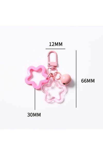 Choice 1 pcs Pink 1/5/10/20/50PCS Transparent & Solid Color Star Keychain wit...
