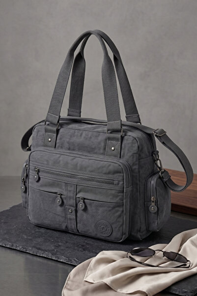 byhakan Tk-10 Klinkır Bag Shoulder Bag Multi-Compartment Shoulder Bag Gray