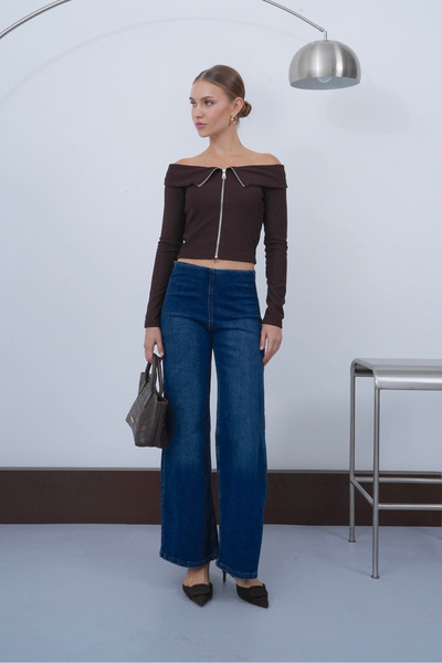 macharel jeans Γυναικείο παντελόνι με ελαστική μέση, εύκαμπτη και άνετη εφαρμ...
