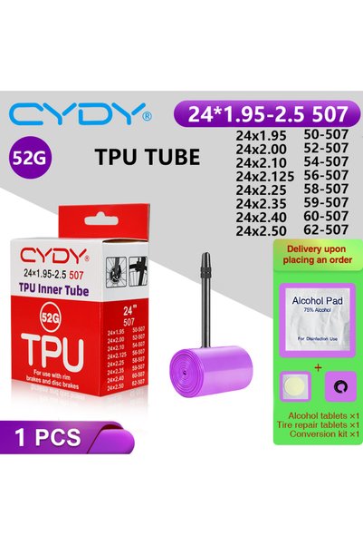 Choice أنبوب داخلي للدراجة من TPU ماركة CYDY مقاس 45 مم 507 24x1.95-2.5 قطعة ...