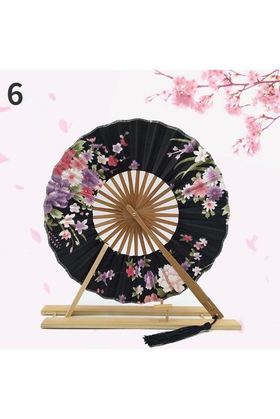 Choice3 6 1PC Windmill Fan Female Gift Fan Japanese Round Fan Portable Foldin...
