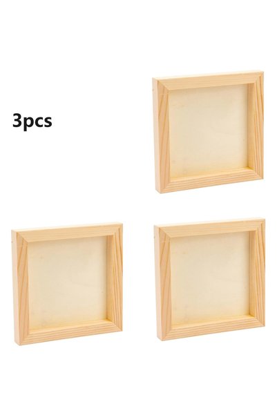 Choice1 2cm 3Pcs Unfinished Square Wood Panels,20x20cm/8x8" Blank Wooden Canv...
