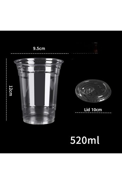 Choice 10pcs 20OZ 12/16/20oz Disposable Transparent Plastic Cup Leakproof Sha...