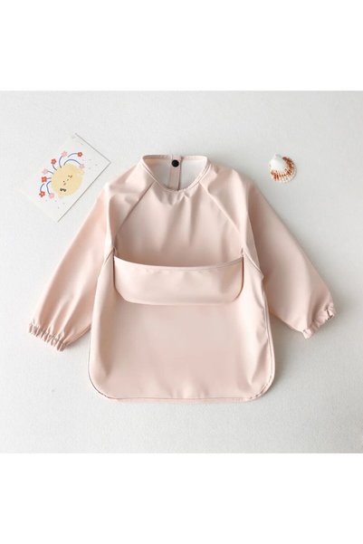 Choice16 L(3-4.5year) pink 1pcs Solid Color Painting Smock Baby's Soft Waterp...