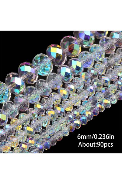 choice2 6MM 90pcs Austrian Crystal White AB Glass Beads 3/4/6/8Mm Transparent...