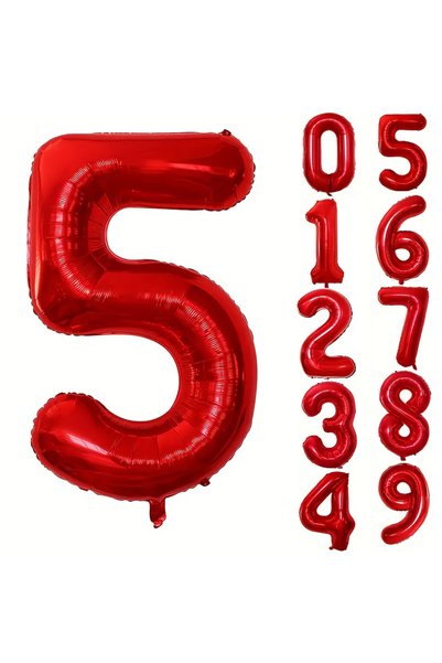 Choice1 بالونات رقم 5 حمراء كبيرة مقاس 32 بوصة من الفويل لتزيين حفلات أعياد ا...