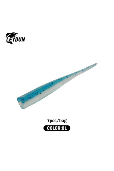 Choice Soft Bait-01 7pcs LEYDUN BR Soft Bait Fishing Lures 83mm 2.7g Jig Head...