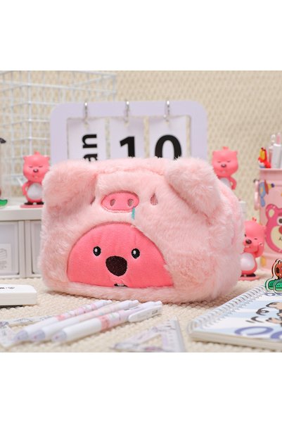Choice Loopy C Cartoon Plush Pencil Bag For Student Kawaii Storage Bag For Pe...