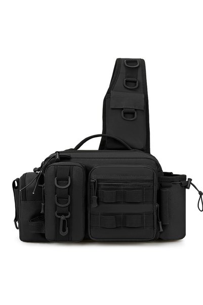 Choice Black Men Fishing Tackle Bag Single Shoulder Crossbody Tactical Bags W...