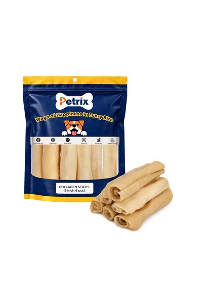 Petrix Collagen Stick Dog Chew Treat (6 Inch, 6 Pcs)