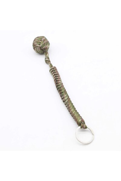 Choice BPA080-Green Camo 1pc Monkey Fist Steel Ball Self Defense Lanyard Surv...