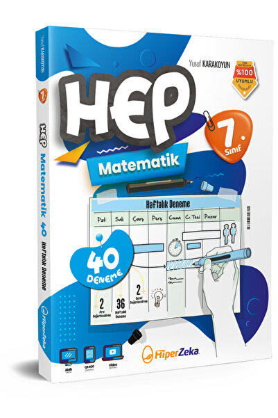 HiperZeka 2026 7. Sınıf Haftalık HEP Matematik 40 Deneme | Yusuf KARAKOYUN