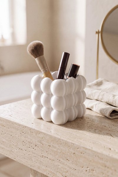 Lenis Studio Bubble Tasarım Makyaj Fırçalığı ve Ruj Düzenleyici 8cm - 3D Baskı