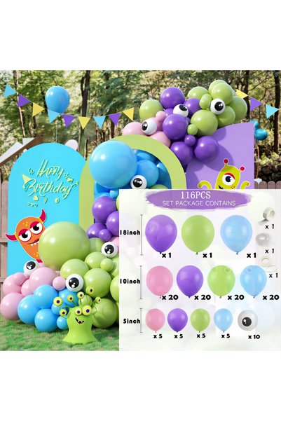 Choice As Picture 116Pcs 116Pcs Monster Balloons Arch for Monster Theme Party...