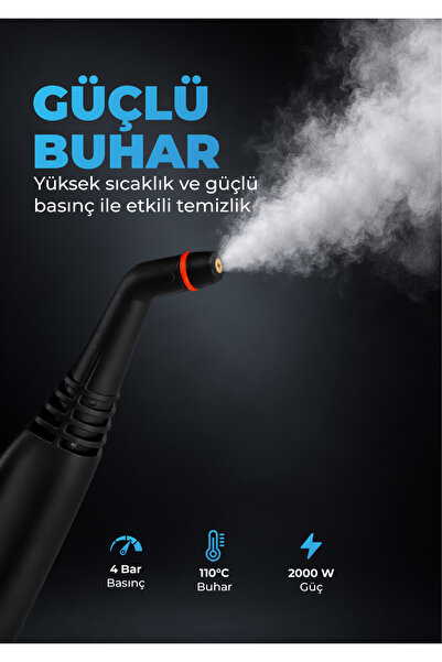 PiranTech CB-101A Çok Fonksiyonlu Buharlı Temizlik Makinası - Buharlı Temizleyici