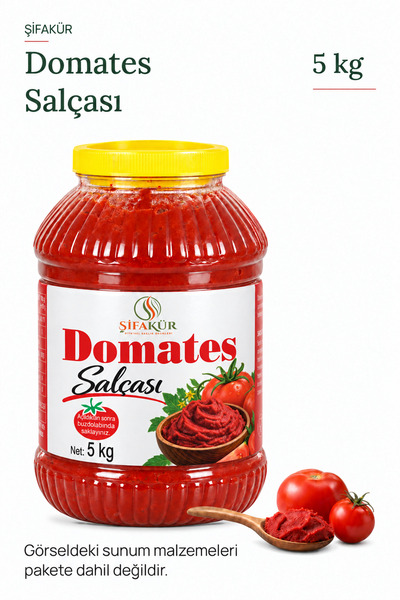 ŞİFAKÜR BİTKİSEL SAĞLIK ÜRÜNLERİ Domates Salçası 5 kg - Bidon Ambalaj