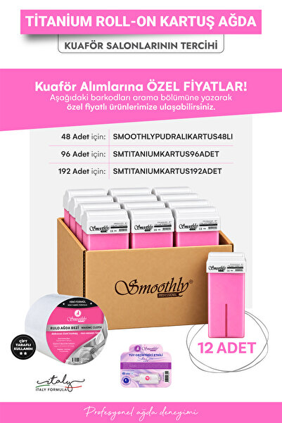 Smoothly Kartuş Pembe Roll-on Sir Ağda 12 Li Set 1 Karınca Yumurta Yağı , 10 ...