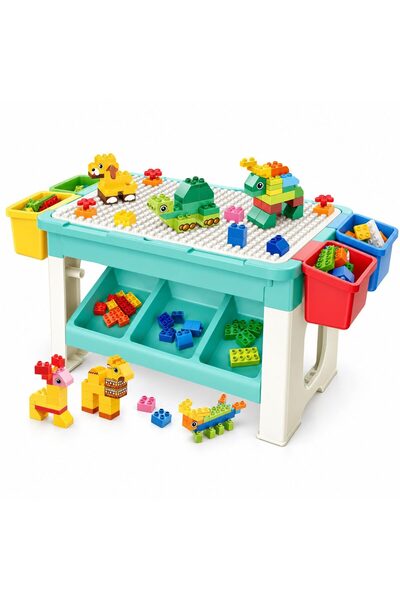 Flippy Masa de Joaca pentru Constructii, Flippy, 69 Piese Incluse, Suprafata ...