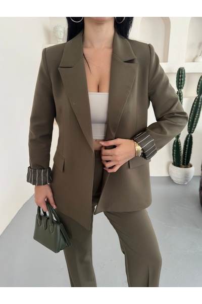 Moda İkra blazer ceket pantolon kemerli takım
