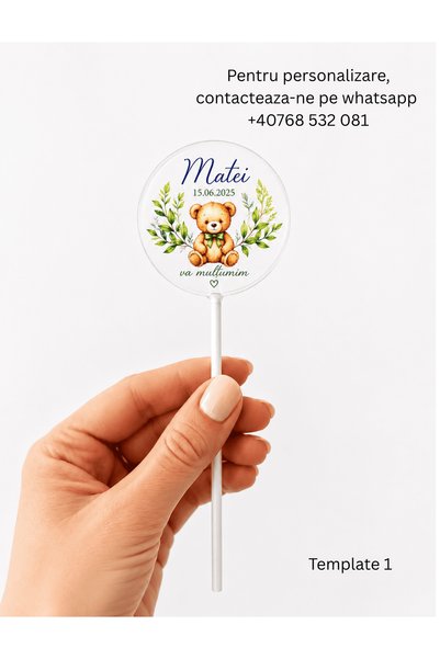 OEM Set de 10 Acadele personalizate cu poveste - Marturii botez