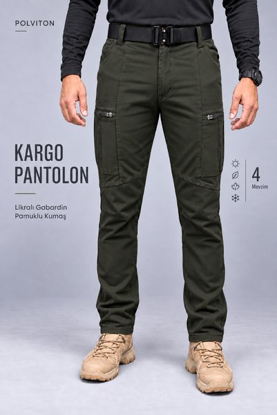 Polviton Pantaloni cargo pentru bărbați, tactici, cu buzunare laterale