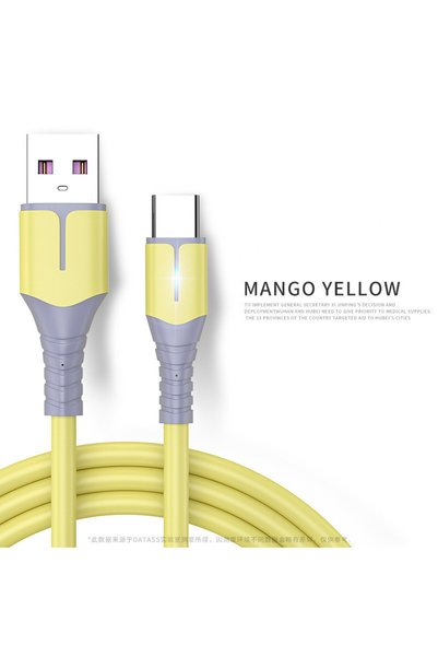 Choice28 كابل USB من النوع C أصفر بطول 1 متر، 5 أمبير، كابل Micro USB بطول 2 ...