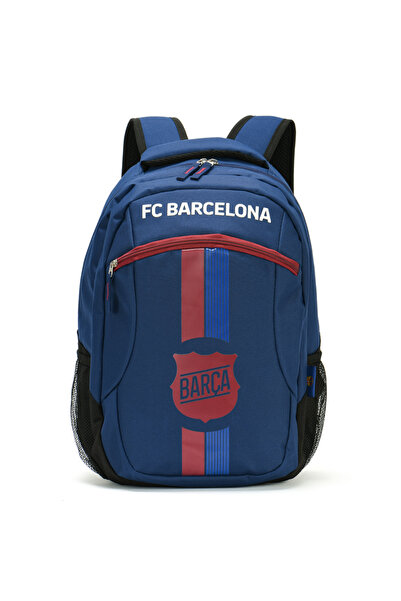 Bamboo Bark FC Barcelona Backpack with 2 Zipper Compartments - Navy/Red, 17Inch
