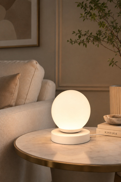 Abralight Cam Küre Modern Masa Lambası Dekoratif Ay Işığı Gece Lambası Abajur...