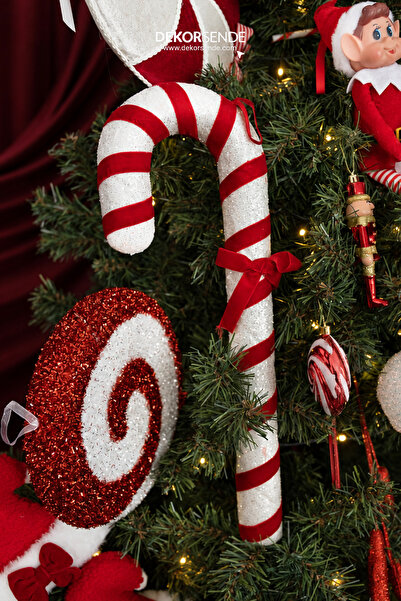 Dekorsende Christmas Ornament Candy Cane with Bow Red and White 52 cm