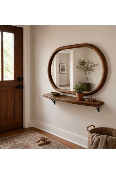 EFFE YAPI DEKOR DEKORATİF ELİPS MODEL 110X70 CM AYNALI DRESUAR - RAF