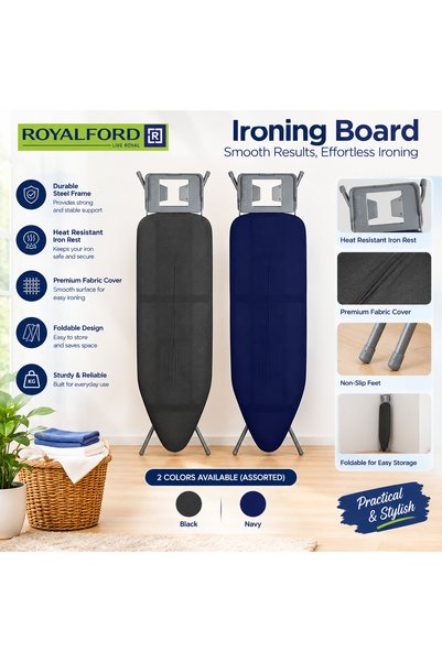 ROYALFORD Mesh Top Foldable Ironing Board RF13339 (144x38cm) XLarge Cotton Ir...