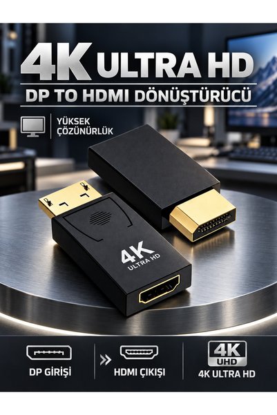 MVLH 4k Full Hd Adaptör / Displayport To Hdmı Adaptor Dönüştürücü,Çevirici / ...