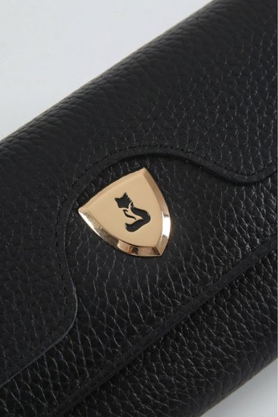 Foxer Milano Genuine Leather Women's Card Holder and Wallet with Gold Detail